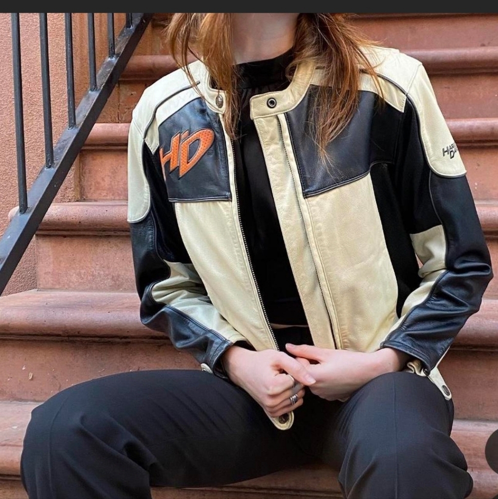 Vintage Harley Davidson Leather Moto Jacket Women's LW